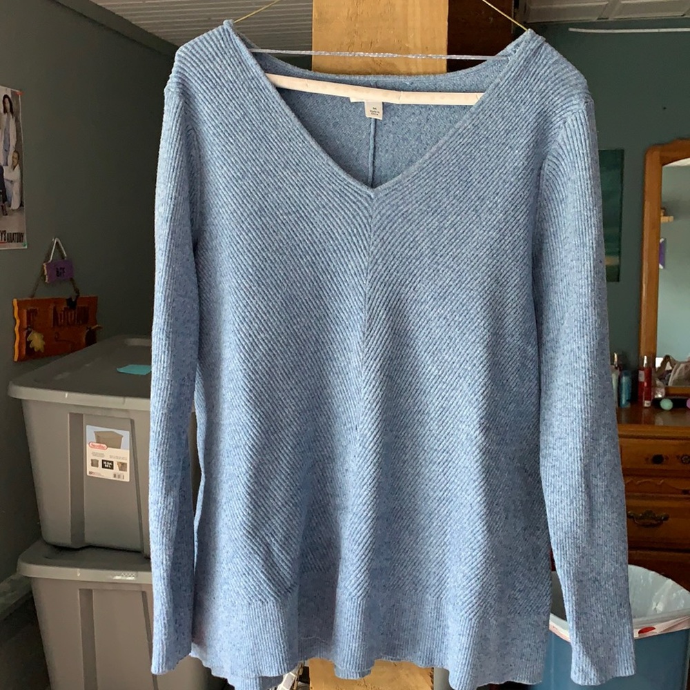 Blue V-Neck Sweater